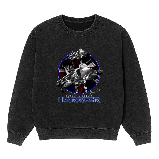 Harrier Jump Jet Royal Air Force Fighterjet Mineral Wash Sweatshirts