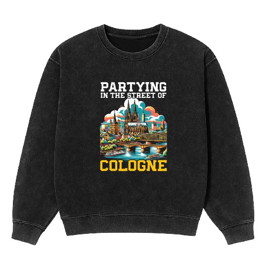 Cologne Germany Travel Vacation I Love Cologne Mineral Wash Sweatshirts