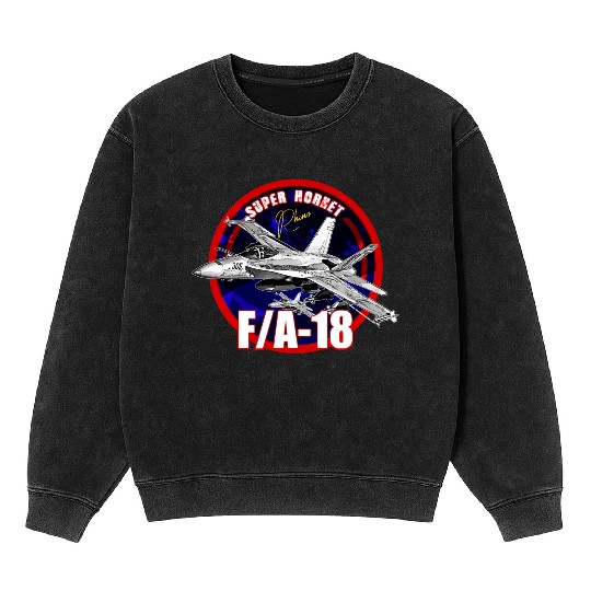 F18 Hornet Us Air Force Fighterjet Mineral Wash Sweatshirts