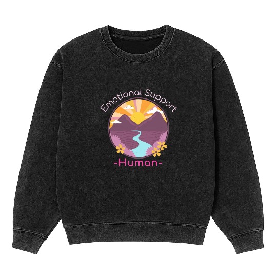 EMOTIONAL SUPPORT HUMAN Nature Mineral Wash Sweatshirts