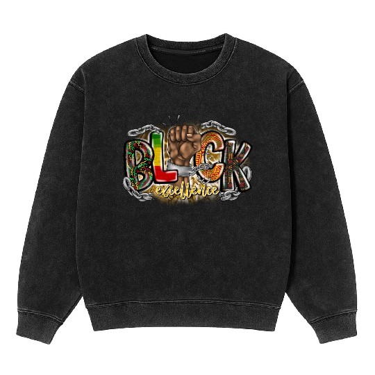 Black Excellence Mineral Wash Sweatshirts