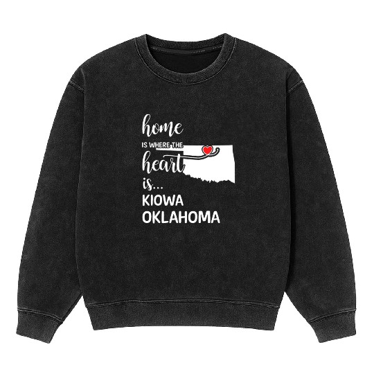 Kiowa County Oklahoma Is Where My Heart Is Gift Mineral Wash Sweatshirts