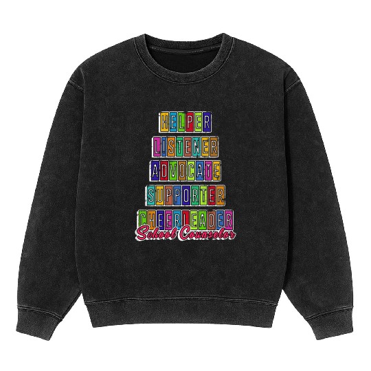 School Counselor Back to School Mineral Wash Sweatshirts