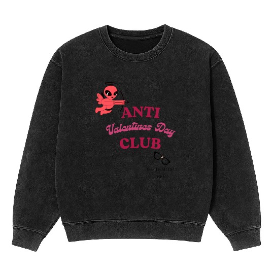 Anti Valentines Club Beautiful Nerd by Tavia Linen Mineral Wash Sweatshirts