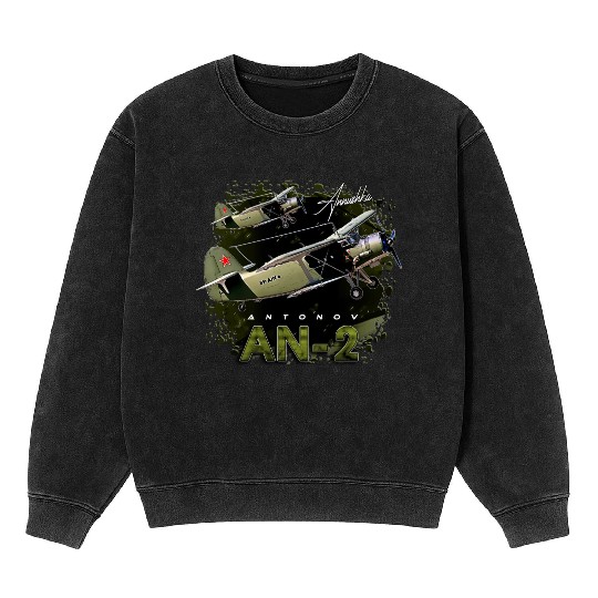 Antonov AN-2 Vintage Russian Aircraft Mineral Wash Sweatshirts