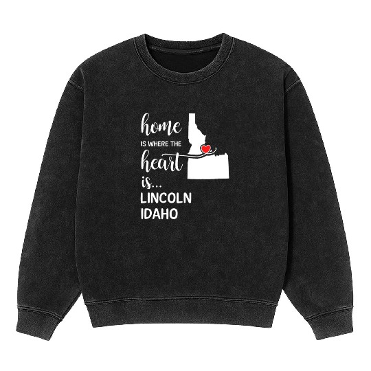 Lincoln County Idaho Is Where My Heart Is Cool Mineral Wash Sweatshirts