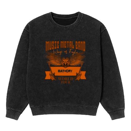 wings of eagles world tour BATHORY Mineral Wash Sweatshirts