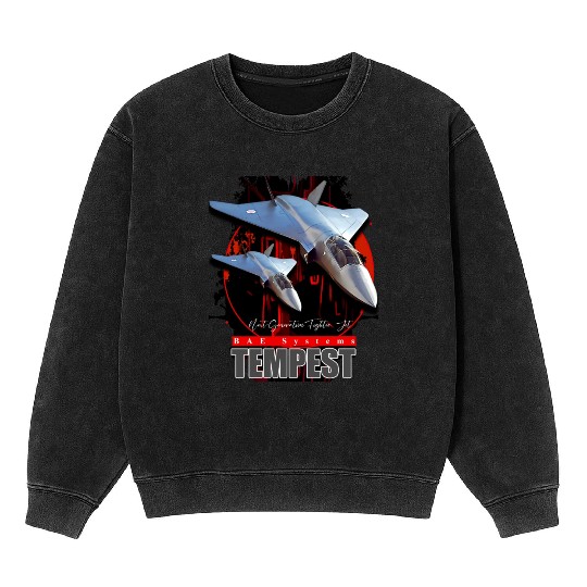 BAE Systems Tempest Next-Generation Fighter Jet Mineral Wash Sweatshirts