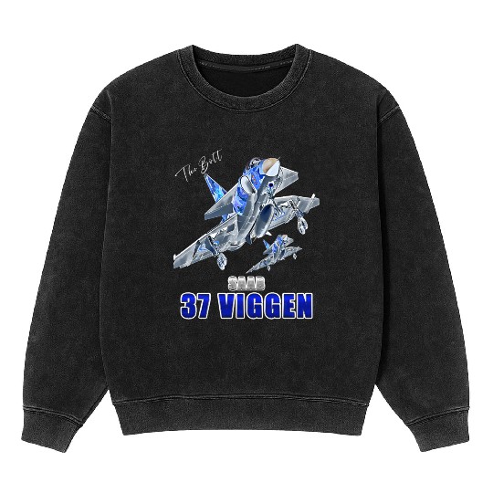 Saab 37 Viggen Swedish Multi Combat Aircraft Mineral Wash Sweatshirts