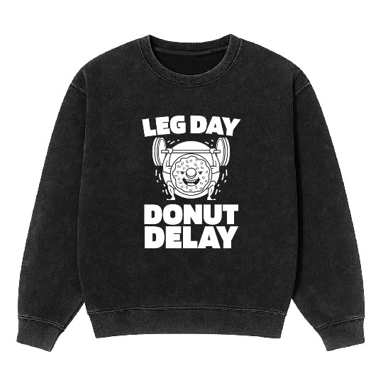 Fitness Donut Funny Donut Gym Mineral Wash Sweatshirts