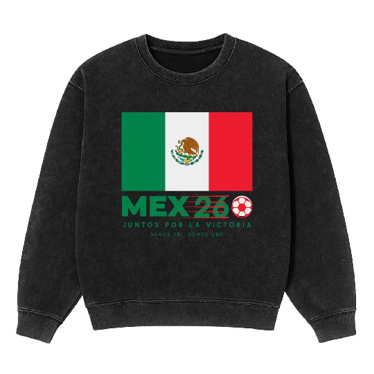 Mexico World Cup 2026 Mineral Wash Sweatshirts Soccer
