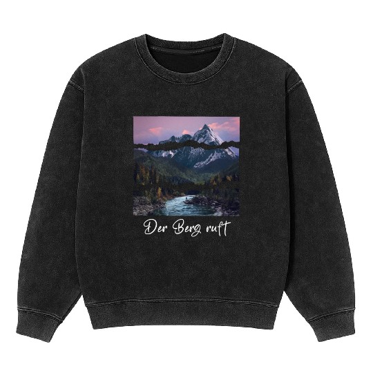 the mountain is calling Mineral Wash Sweatshirts