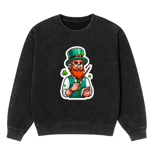 Irish bearded teacher, funny st patricks day Mineral Wash Sweatshirts