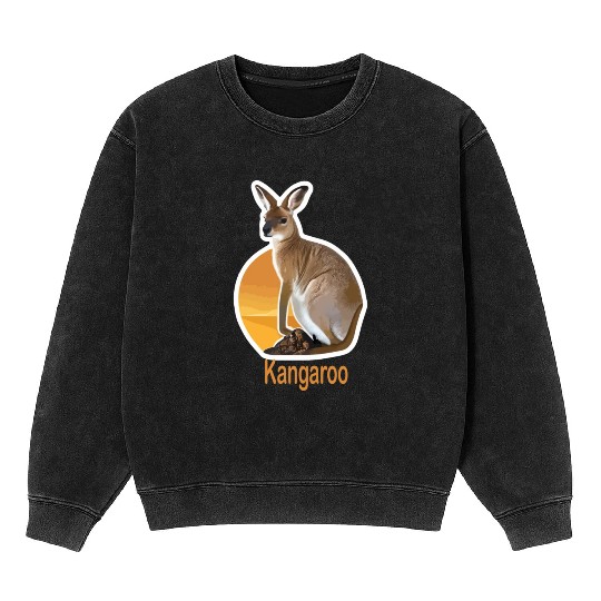 cute kangaroo animal Mineral Wash Sweatshirts