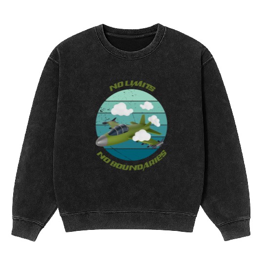 No Limits No Boundaries Jet Design Mineral Wash Sweatshirts