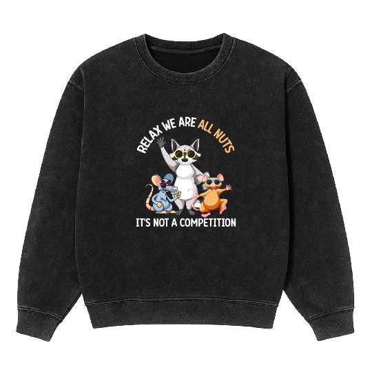Funny Raccoon Mouse and Rat Mineral Wash Sweatshirts