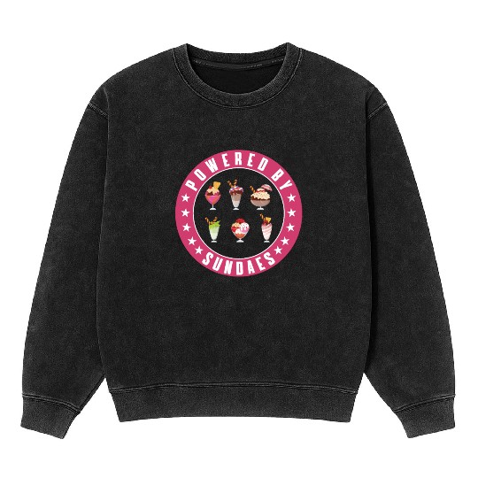 Powered By Sundaes Mineral Wash Sweatshirts