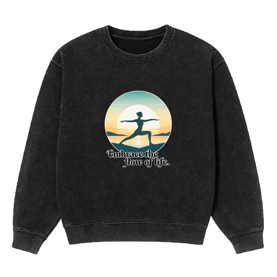 Sunrise Yoga Pose Mineral Wash Sweatshirts