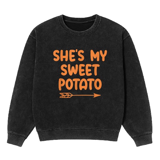 My Sweet Potato Couple Women Mineral Wash Sweatshirts