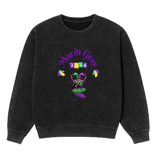 Mardi gras Funny Nola New orleans Louisiana Mineral Wash Sweatshirts