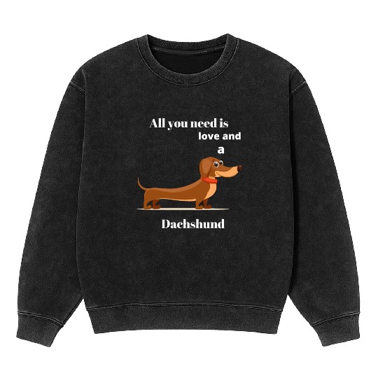 Dachshund Dog Lover, Gog Mom, Dog Dad Mineral Wash Sweatshirts