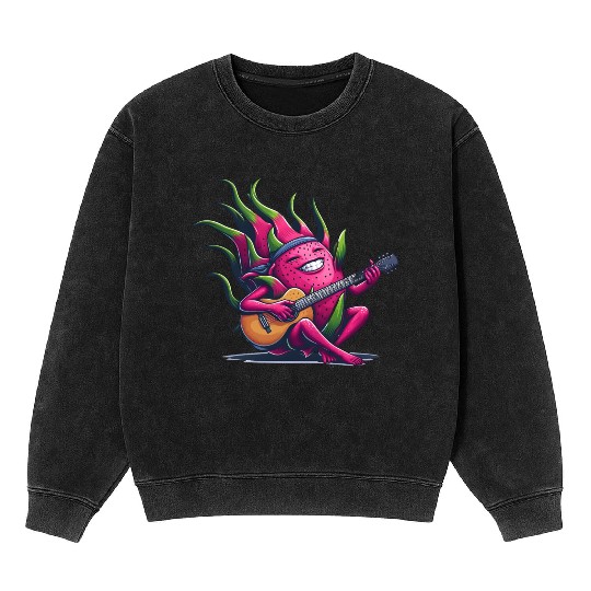 Dragon Fruit Jam: Playing the Guitar Mineral Wash Sweatshirts