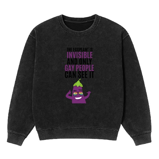 Invisible eggplant Mineral Wash Sweatshirts for your gay friend