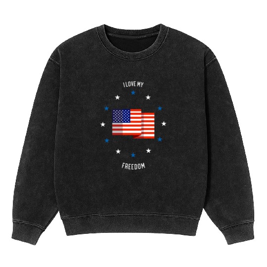 I love my freedom (pd6) Mineral Wash Sweatshirts