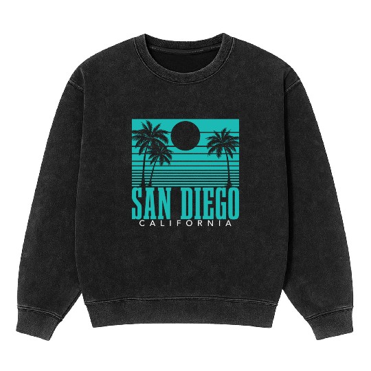 San Diego California Vintage Souvenir Mineral Wash Sweatshirts