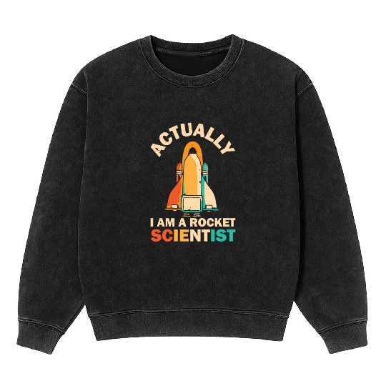 Retro Rocket Scientist Space Shuttle Mineral Wash Sweatshirts