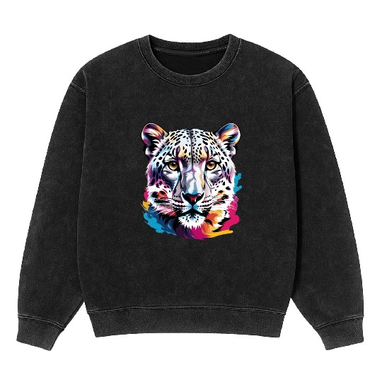 Snow leopard Mineral Wash Sweatshirts