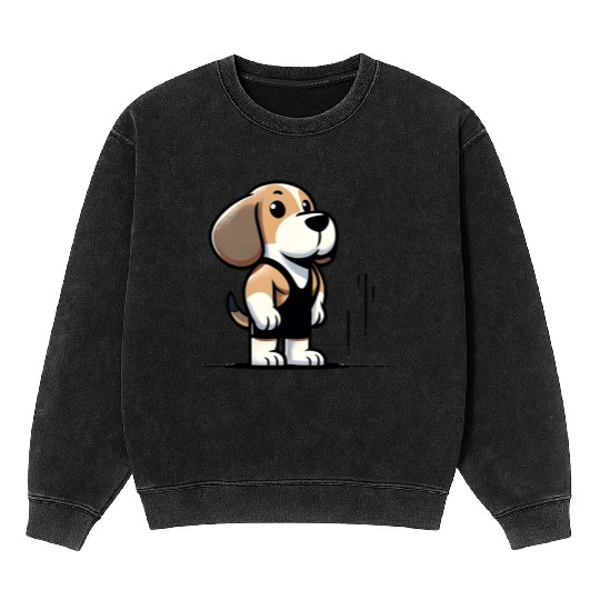 Beagle Buff: Hitting the Gym in Style Mineral Wash Sweatshirts