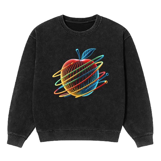 Colorful Orbital Apple Mineral Wash Sweatshirts