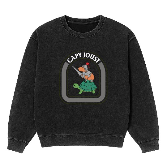 Capybara Mineral Wash Sweatshirts, Capy Joust Mineral Wash Sweatshirts, Gift For Joust