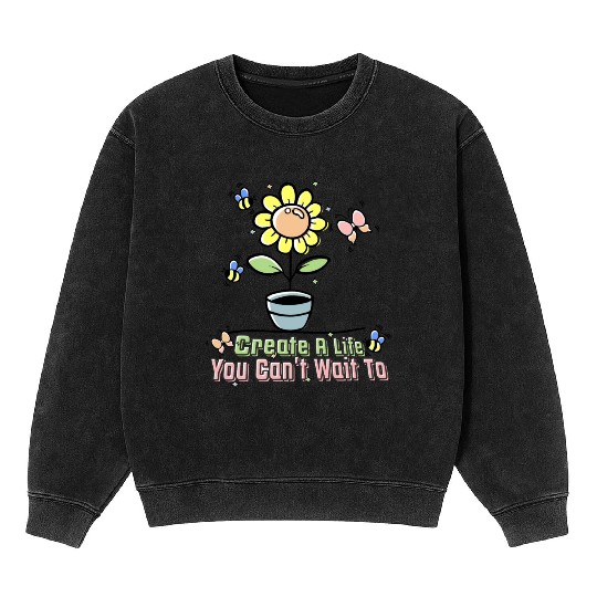Beautiful Sunflower with a Butterflies and a Bees Mineral Wash Sweatshirts