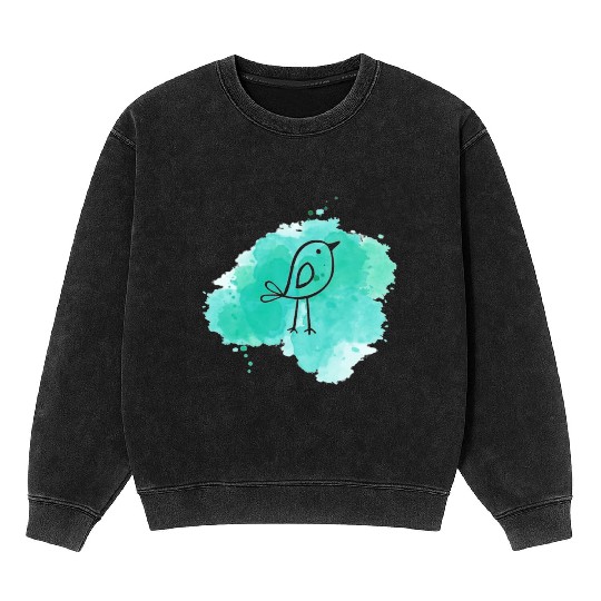 Artistic Bird Mineral Wash Sweatshirts