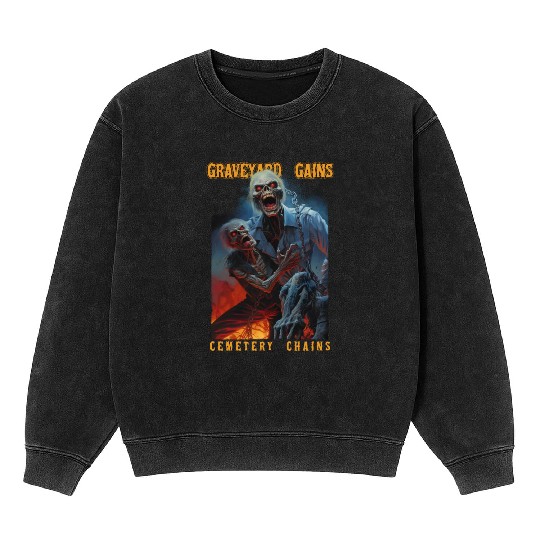 Graveyard Gains Cemetery Chains Mineral Wash Sweatshirts