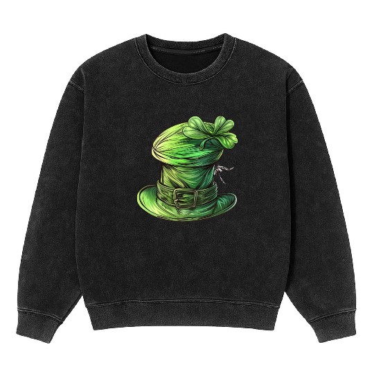 St Patrick Irish Green Hat Mineral Wash Sweatshirts