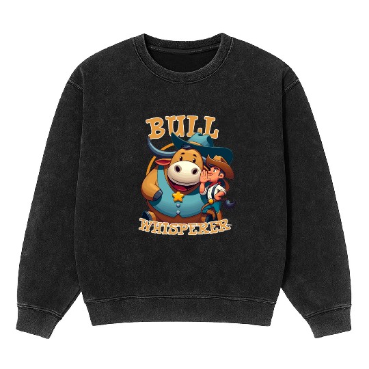 Rodeo Bull Riding Livestock Show Farmer Cattle Mineral Wash Sweatshirts