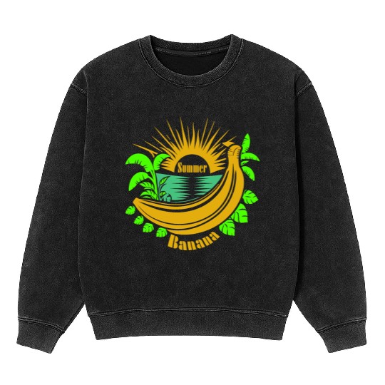 Banana Summer Vector Mineral Wash Sweatshirts Design