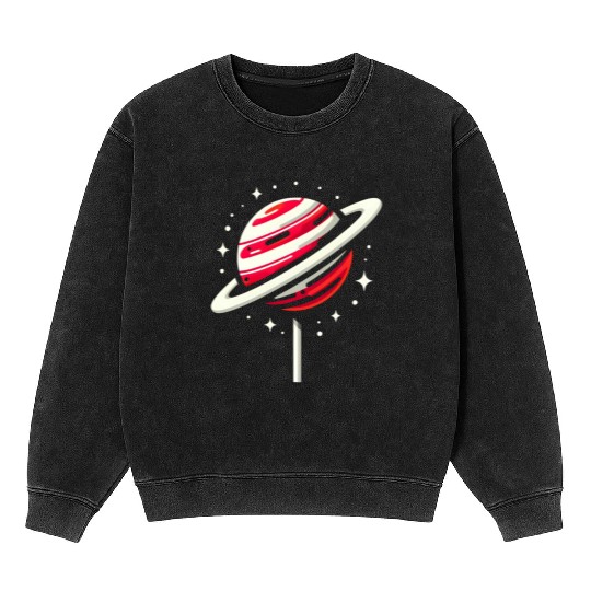 Saturn Planet Lollipop Mineral Wash Sweatshirts