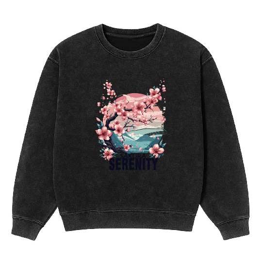 Sakura serenity Mineral Wash Sweatshirts