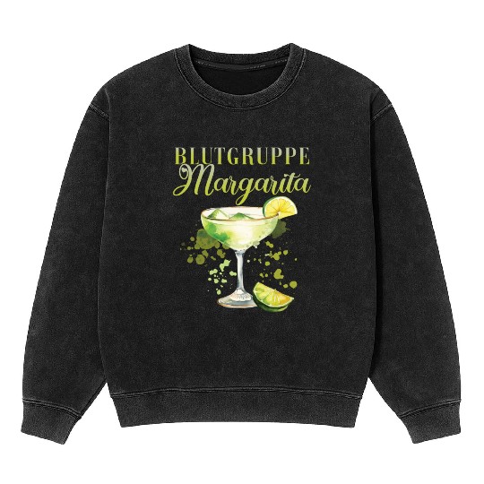 Blutgruppe Margarita Tequila Stag Party Mineral Wash Sweatshirts