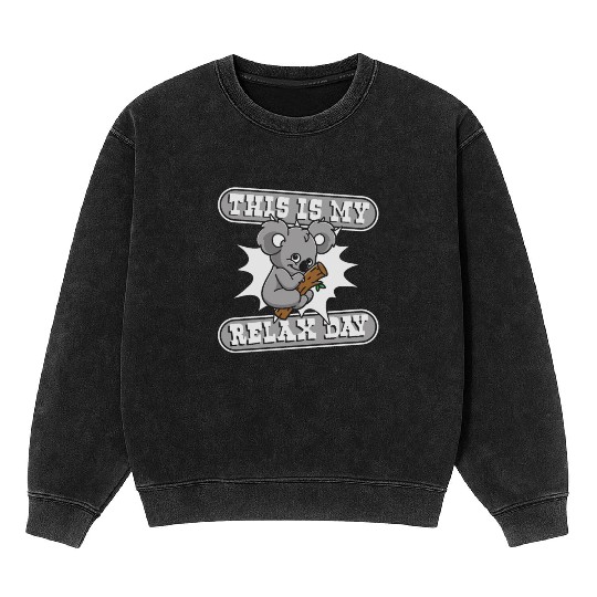 This Is My Relax Day Koalabear Eucalyptus Lover Mineral Wash Sweatshirts