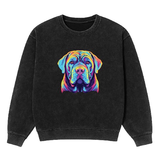 Watercolor Colorful Neapolitan Mastiff Mineral Wash Sweatshirts