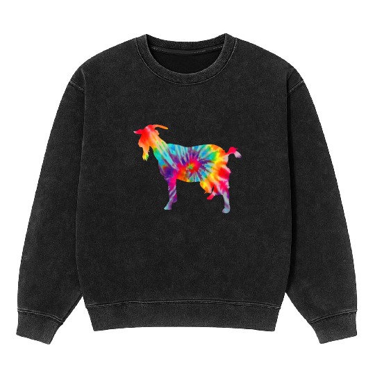 Goat Tie Dye Farmer Gift Mineral Wash Sweatshirts