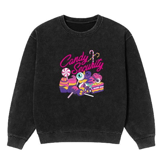 Candy Security Mom Dad Matching Birthday Costume Mineral Wash Sweatshirts