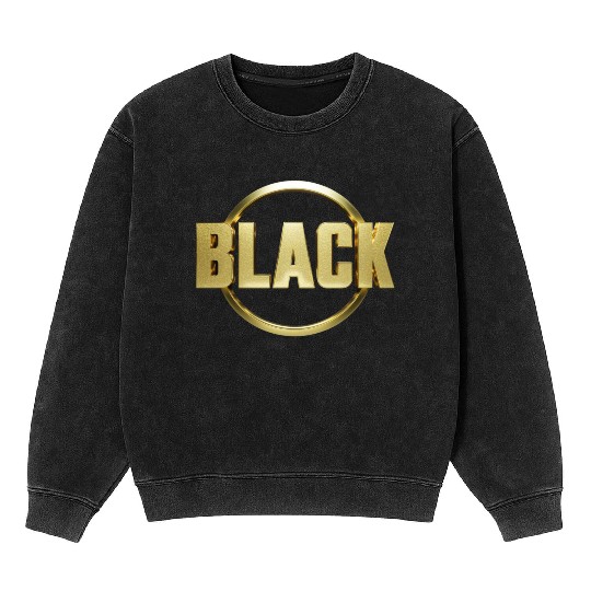 Midnight Majesty The Elegance of Black Gold Design Mineral Wash Sweatshirts