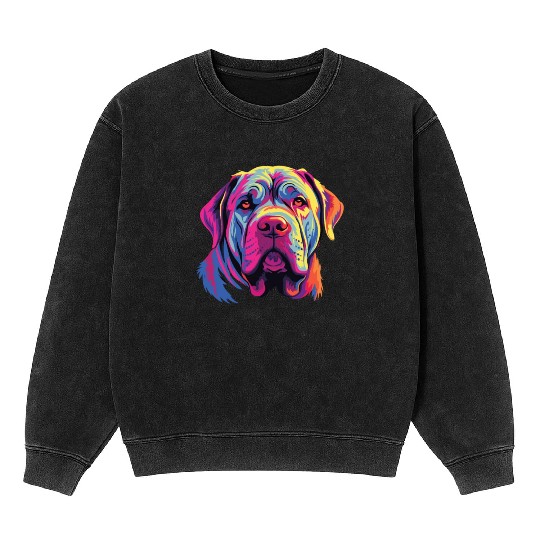 Watercolor Colorful Neapolitan Mastiff Mineral Wash Sweatshirts