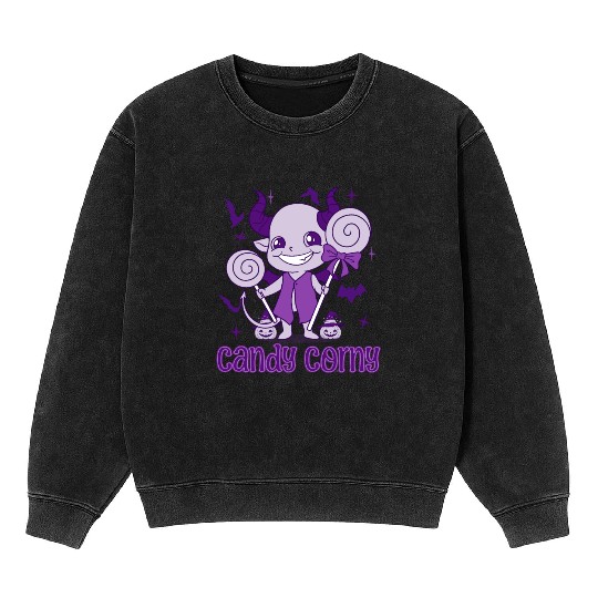 Candy Corny Cute Ghost Mineral Wash Sweatshirts